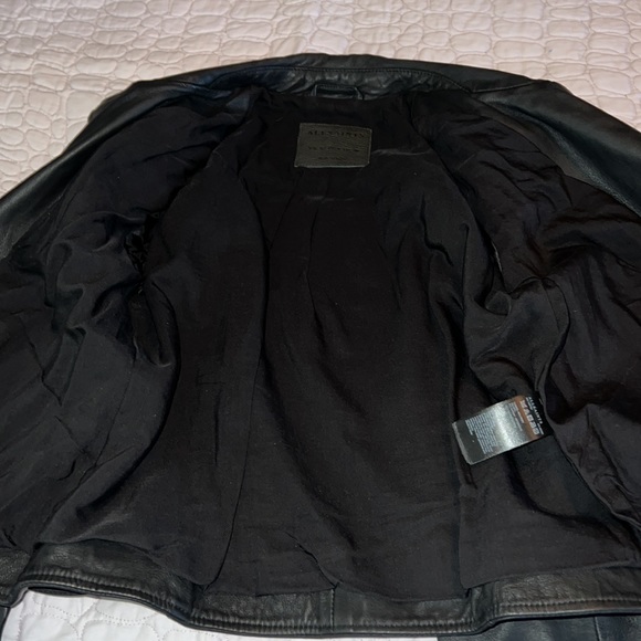 AllSaints Black Tassel Balfern Belted Biker Jacket - Picture 14 of 14